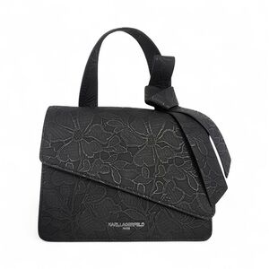 Karl Lagerfeld Black Embossed Flower Bag